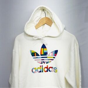 Adidas Originals Unisex Pride Flag Pullover Trefoil Hoodie GD0956 Small White